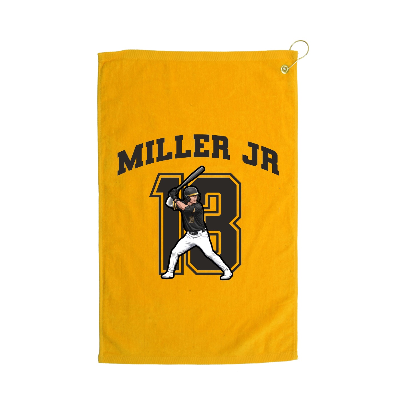Golf Towel — Number in Gold