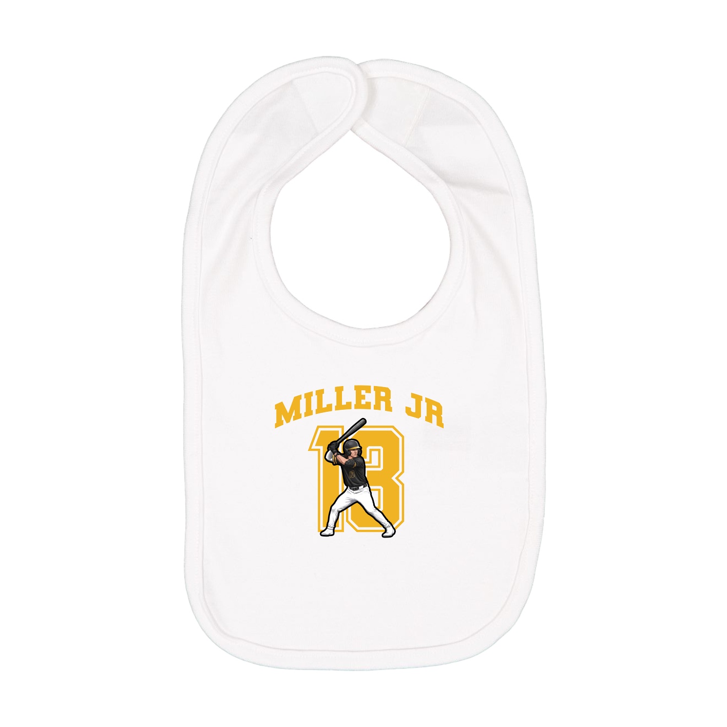 Infant Bib — Number in White
