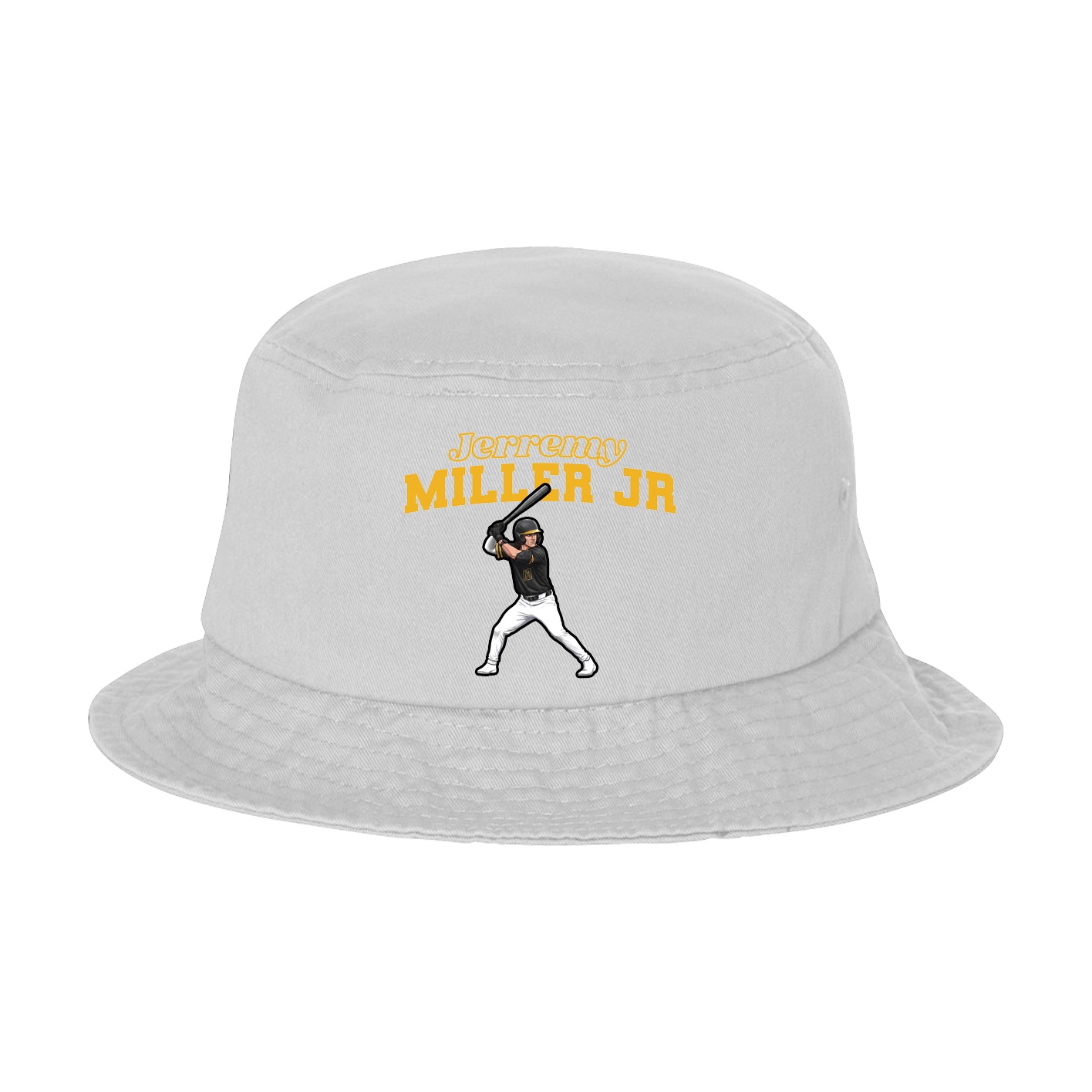 Bucket Cap — Name Arch in White