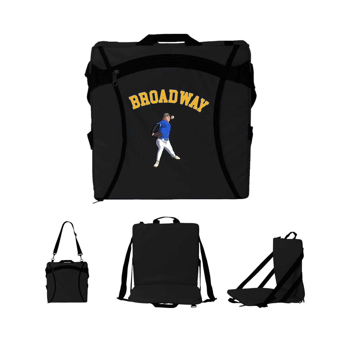 Folding Stadium Seat — Shirsey Arch in Black