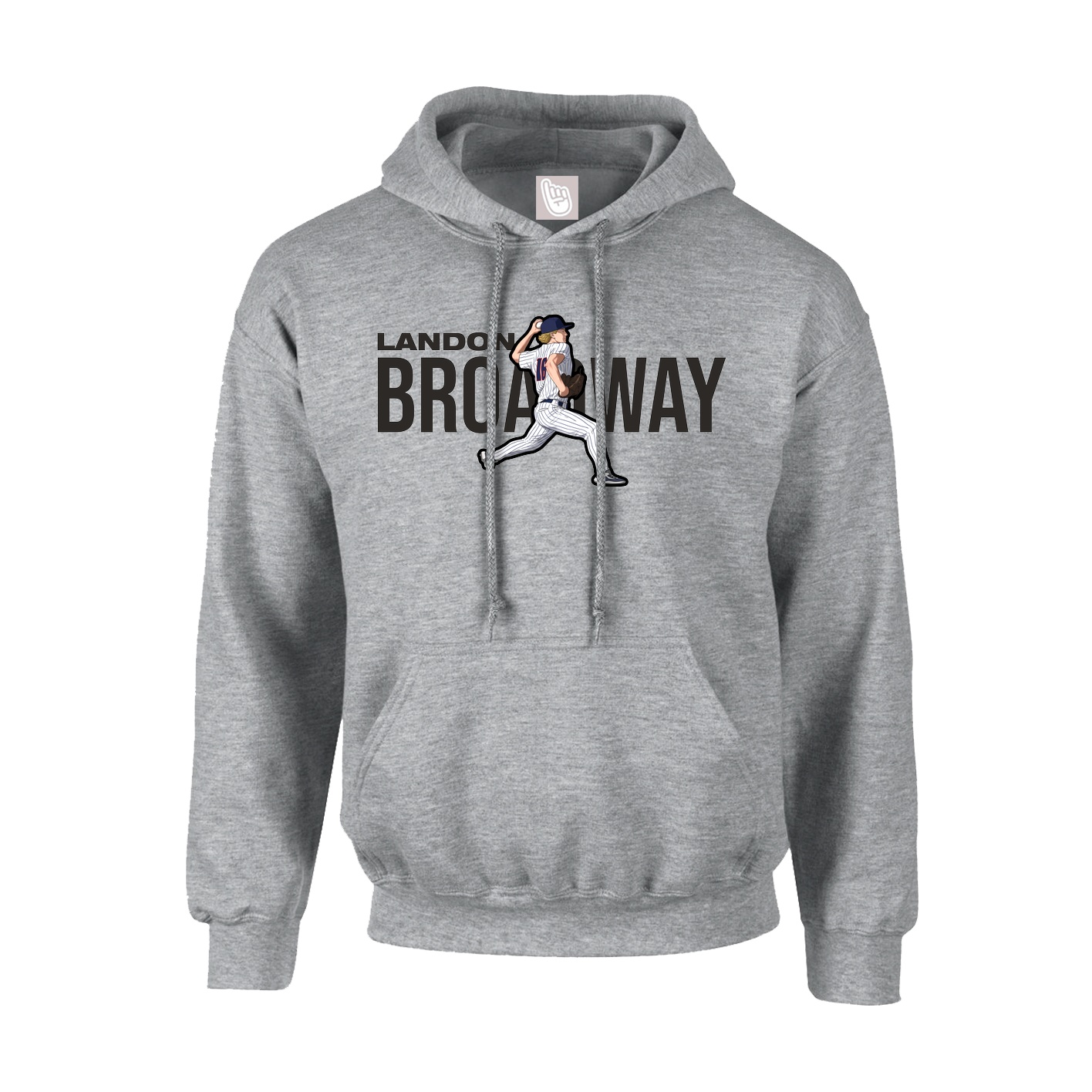 Hoodie — Player Name in Grey