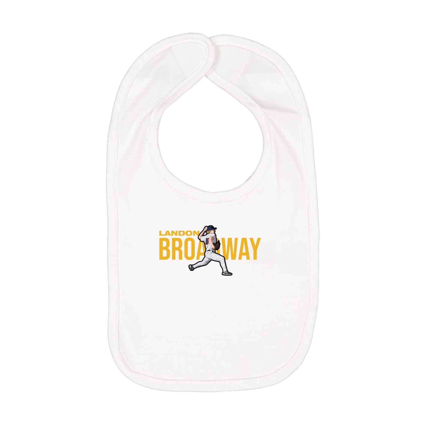 Infant Bib — Player Name in White