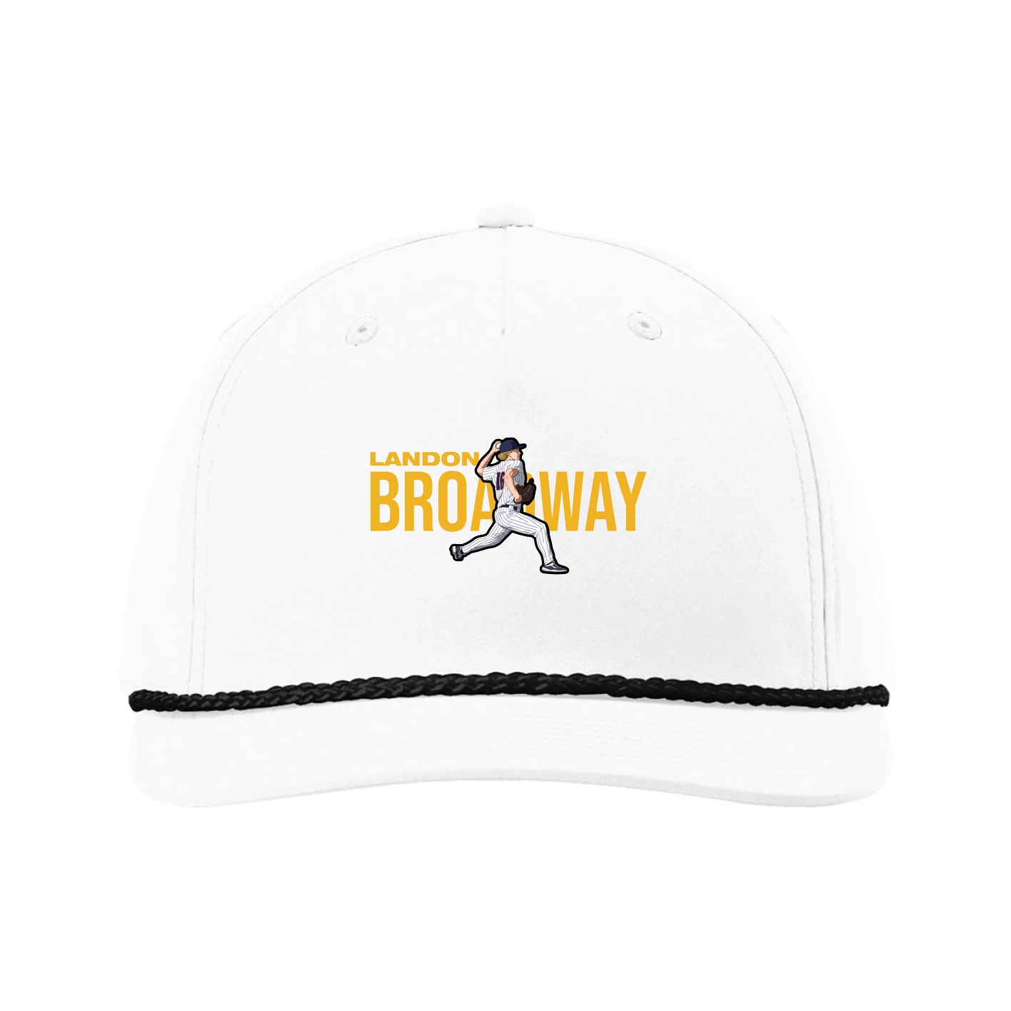 Five-Panel Classic Rope Cap — Player Name in White
