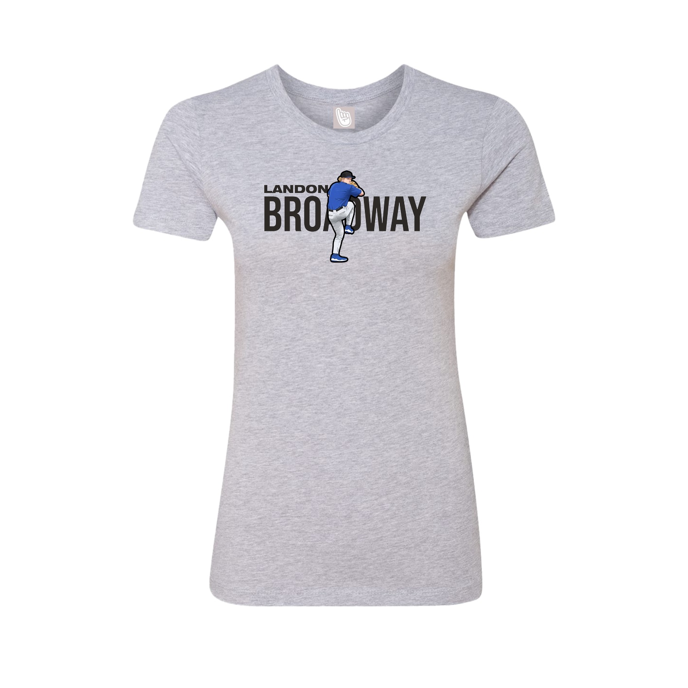 Fitted Women's Tee — Player Name in Grey