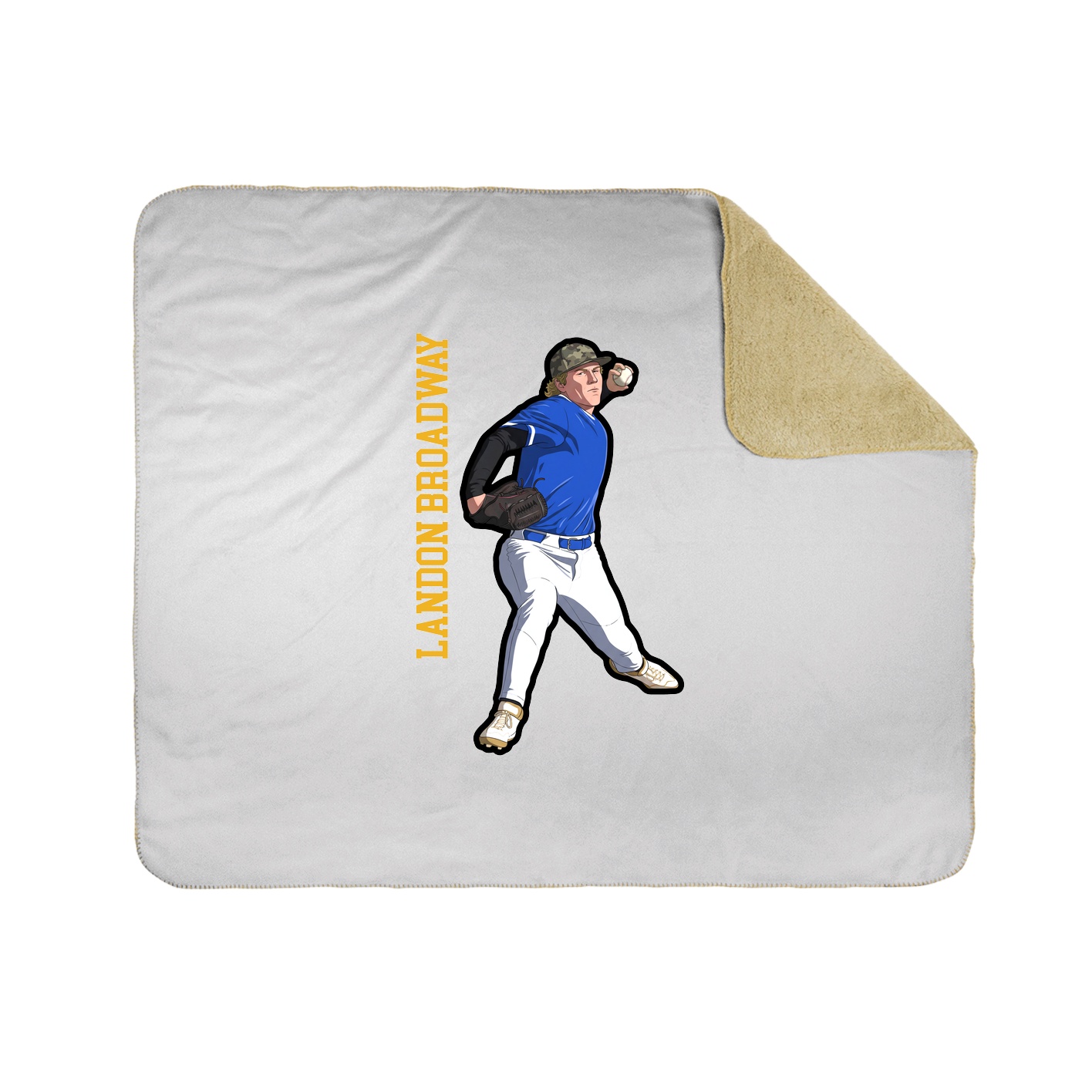 Throw Blanket — Name Vertical in White