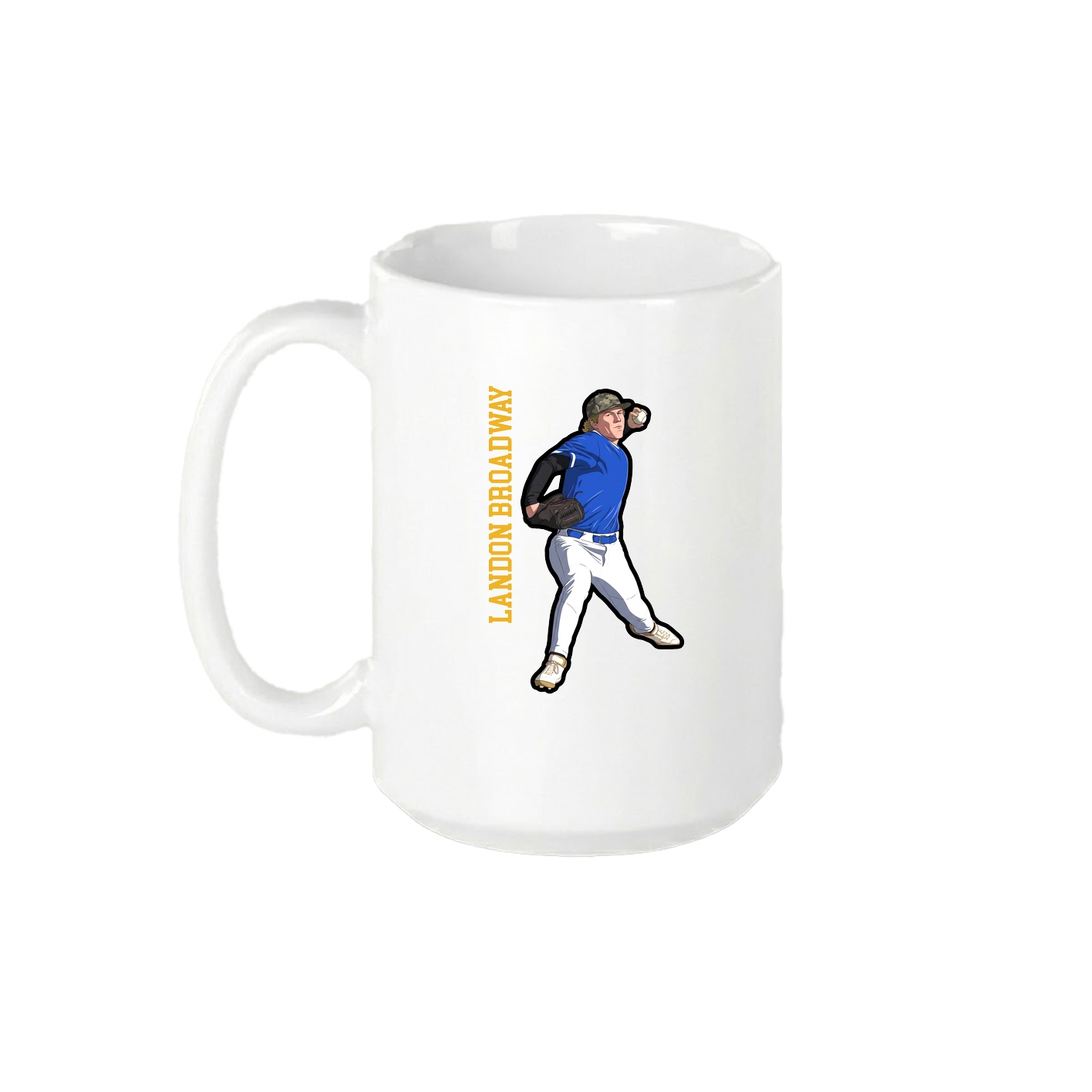 15oz Coffee Mug — Name Vertical in White