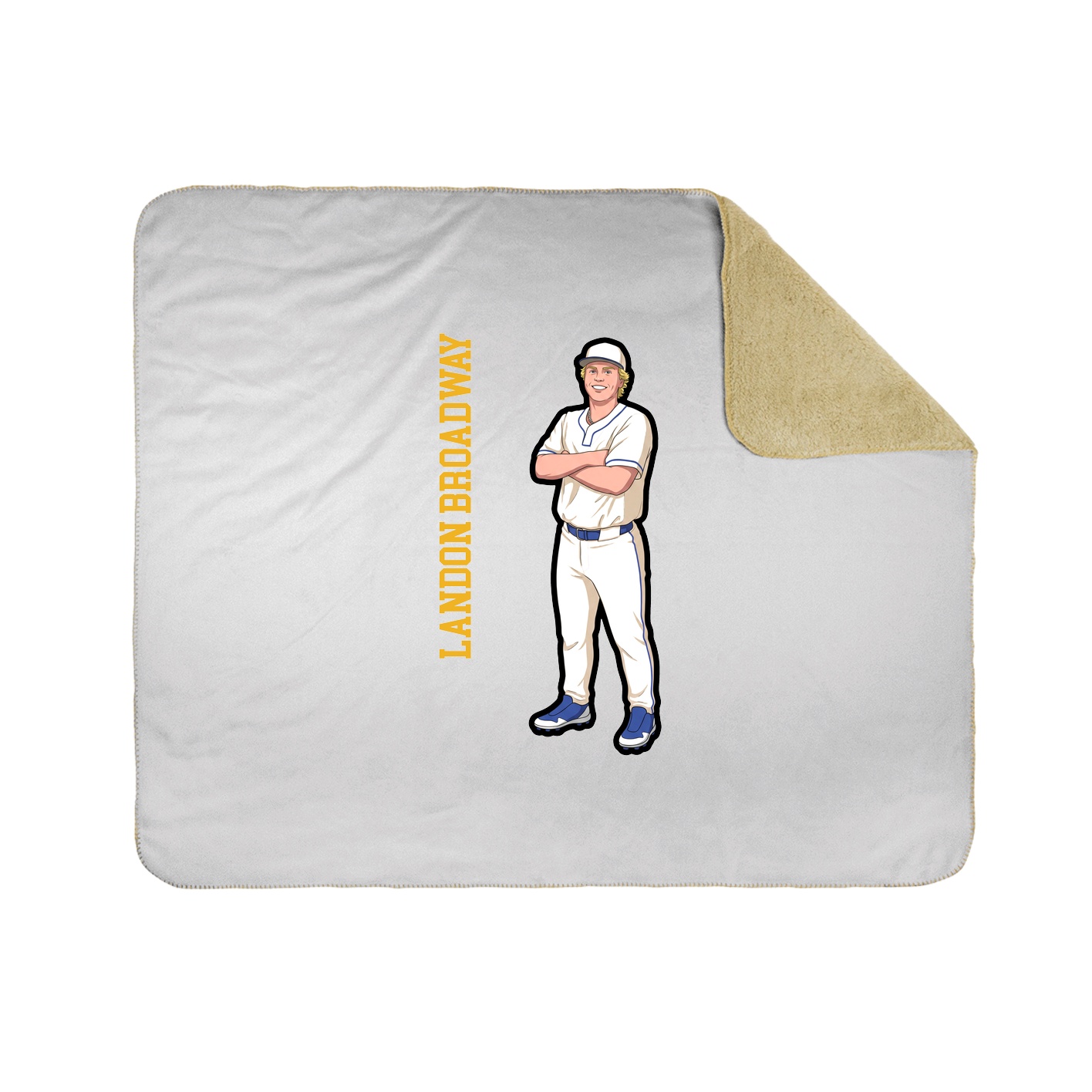 Throw Blanket — Name Vertical in White