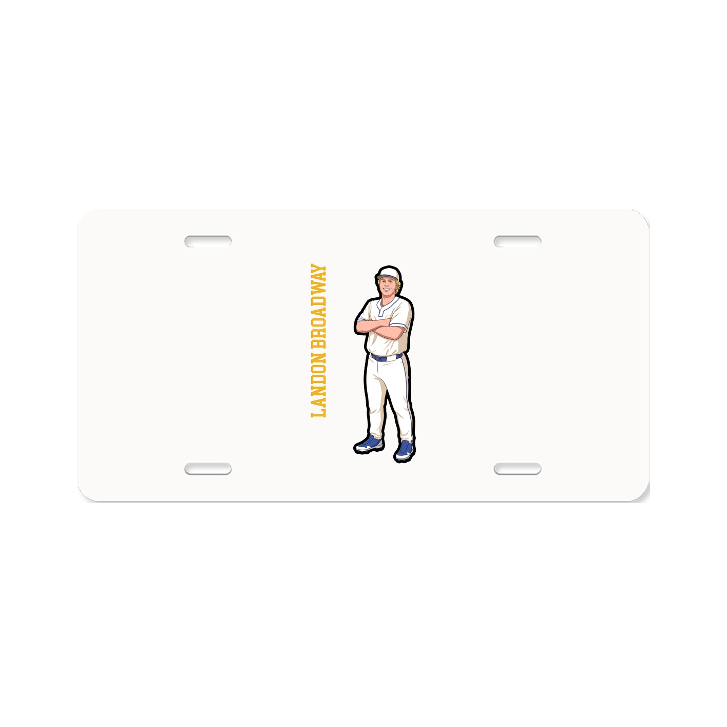 License Plate — Name Vertical in Classic