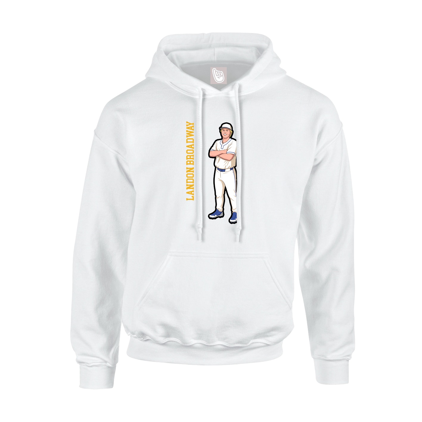 Hoodie — Name Vertical in White