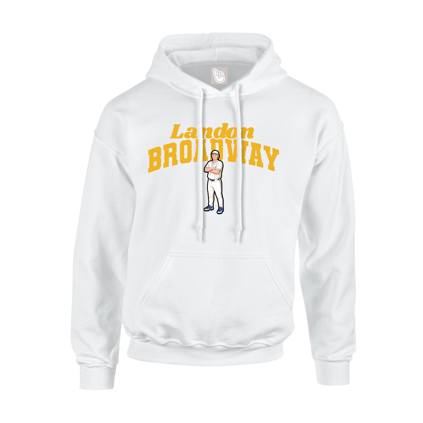 Youth Hoodie — Signature Arch in White
