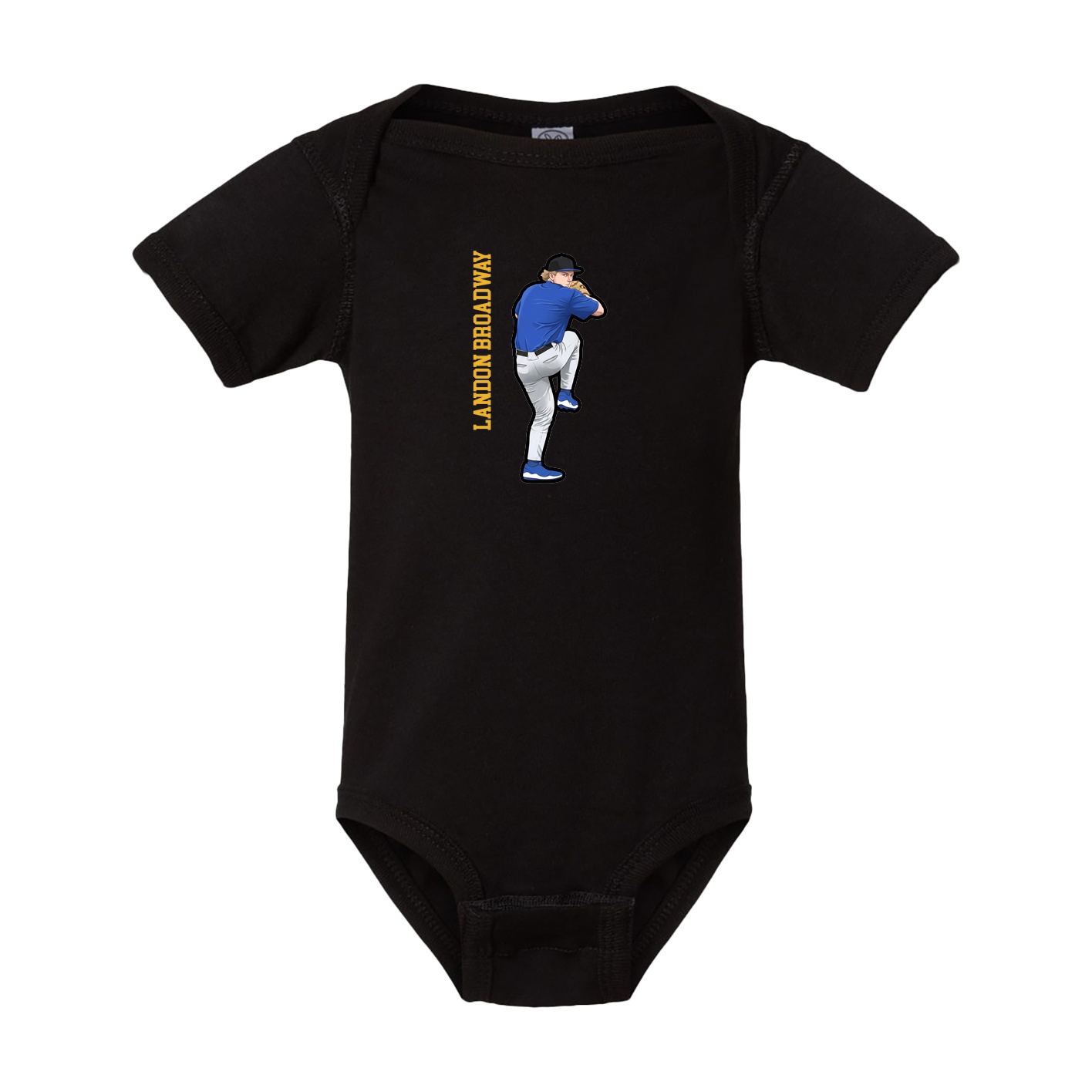Baby Onesie — Name Vertical in Black