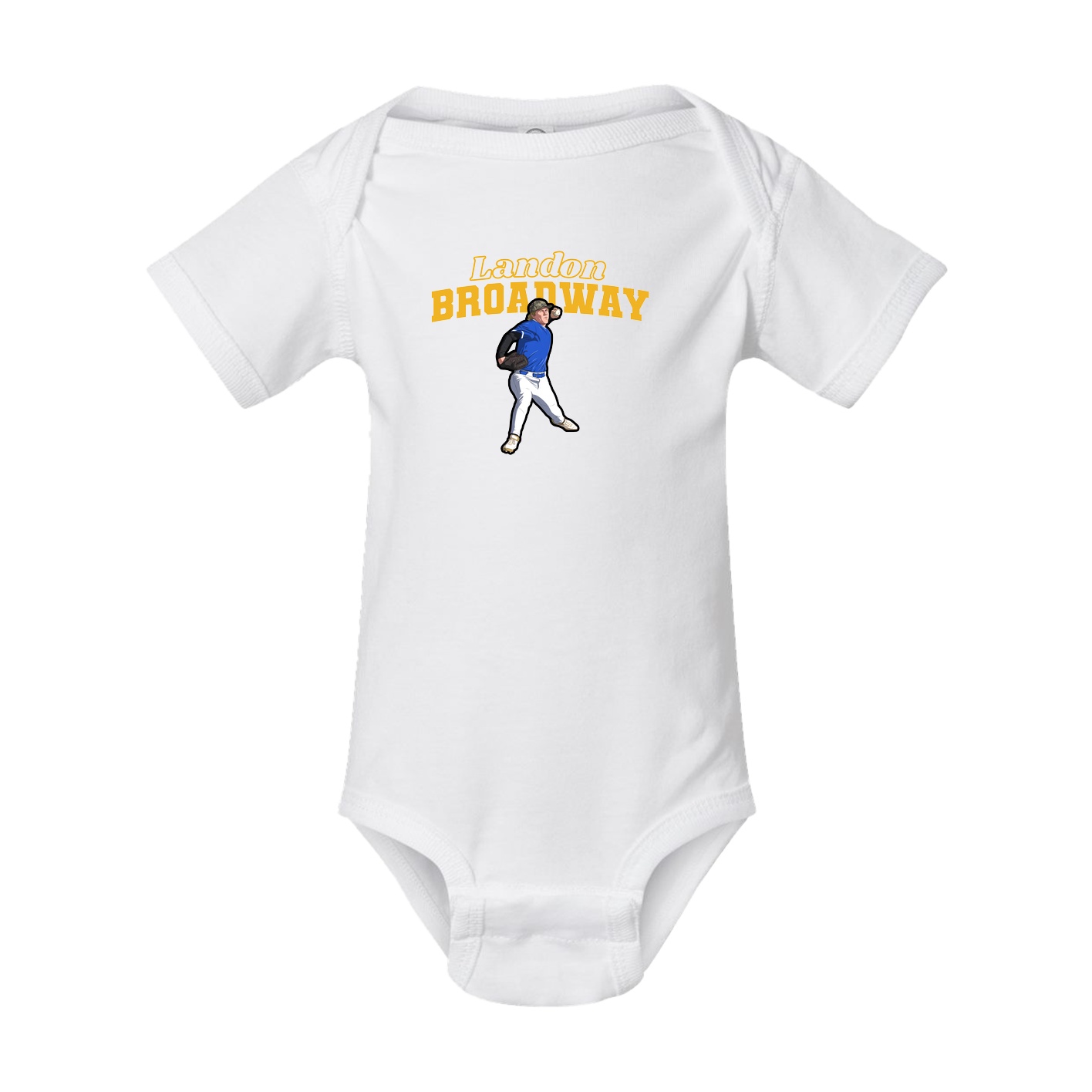 Baby Onesie — Name Arch in White