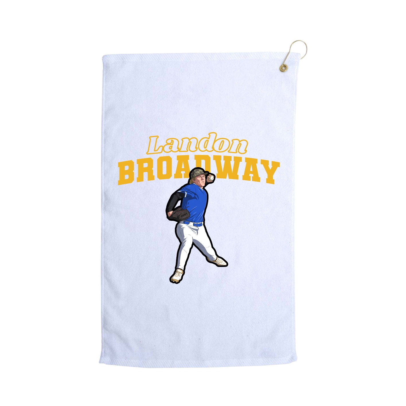 Golf Towel — Name Arch in White