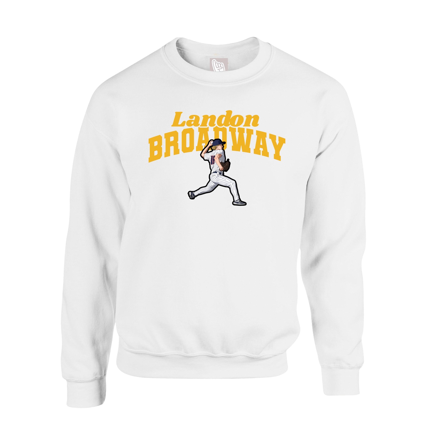 Fleece Crew — Signature Arch in White