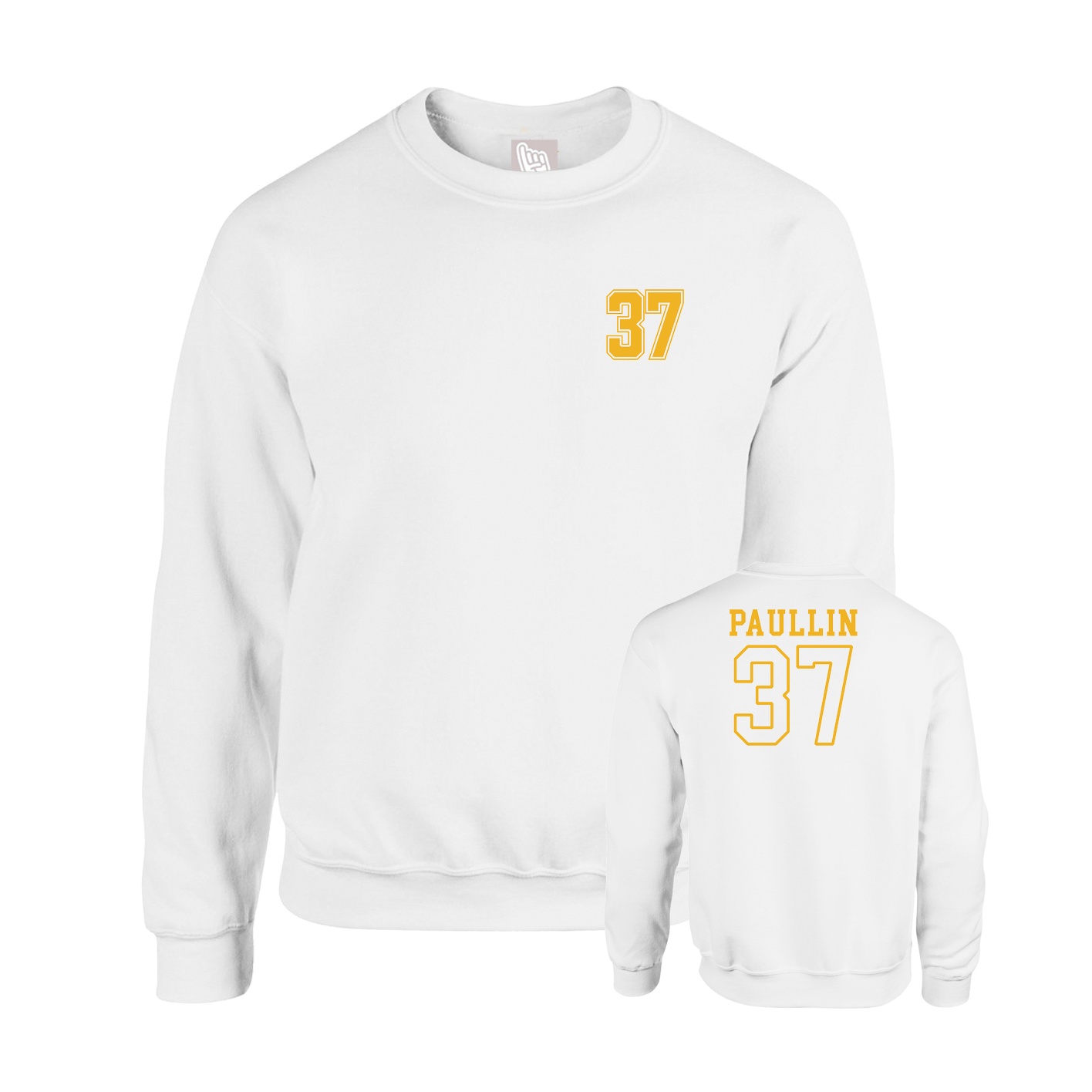Fleece Crew — Chest Back in White