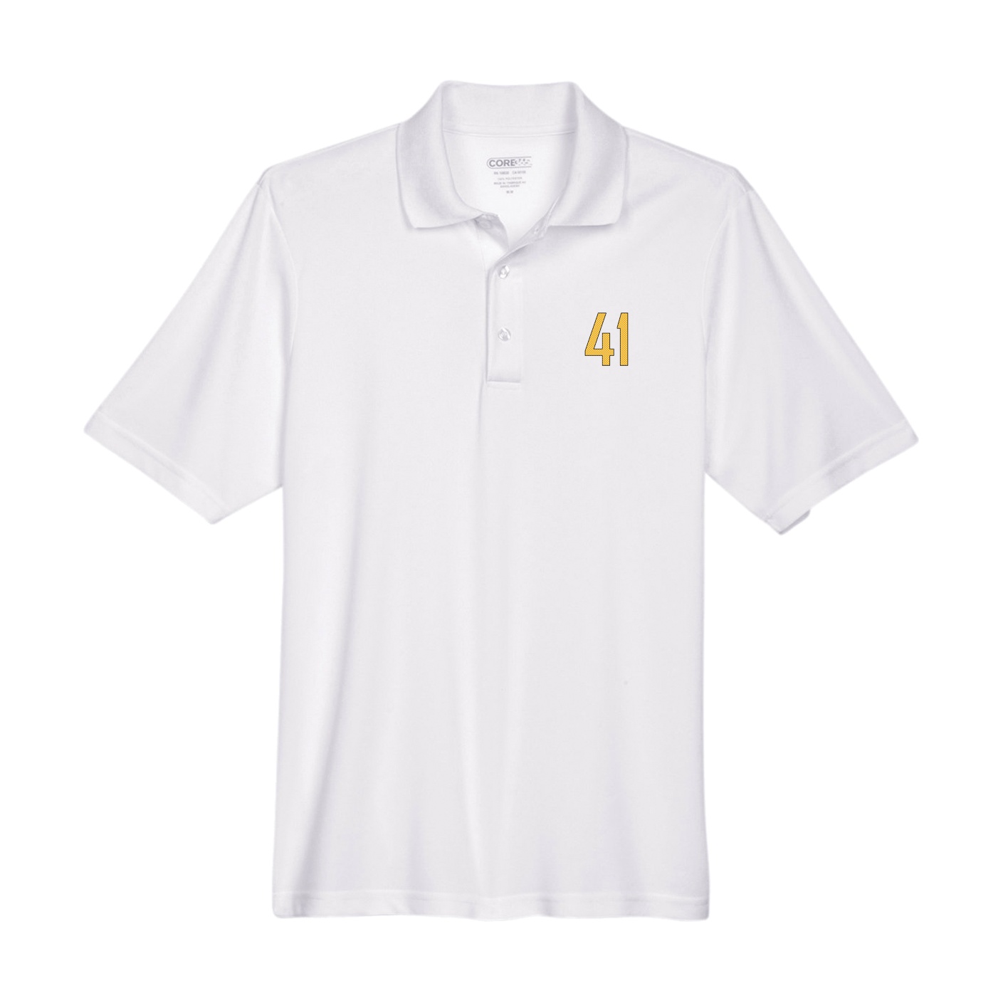 Performance Polo — Front Shirsy in White