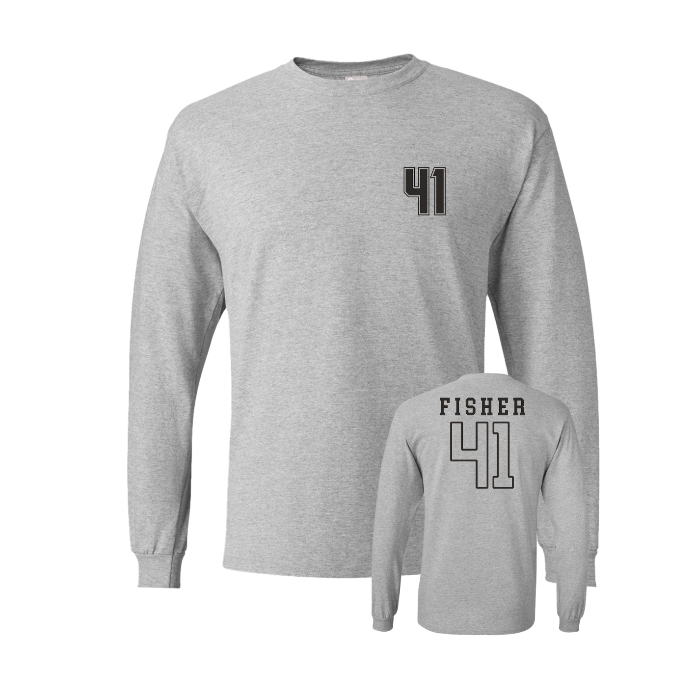 Long Sleeve Tee — Chest Back in Grey