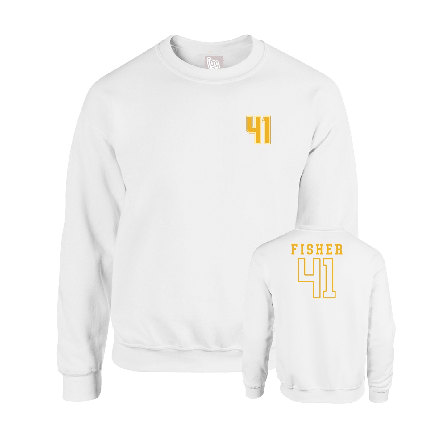 Fleece Crew — Chest Back in White