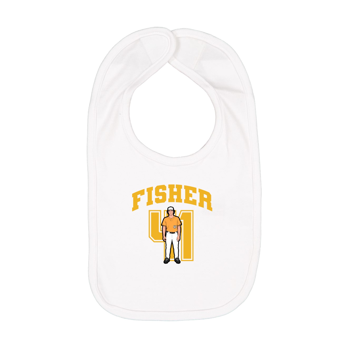 Infant Bib — Number in White