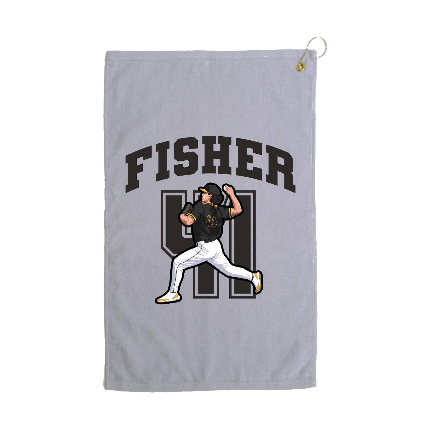 Golf Towel — Number in Grey