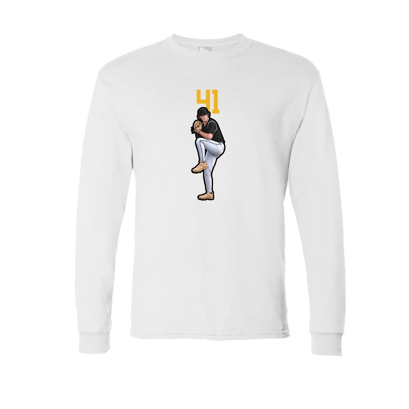Long Sleeve Tee — Number Top in White
