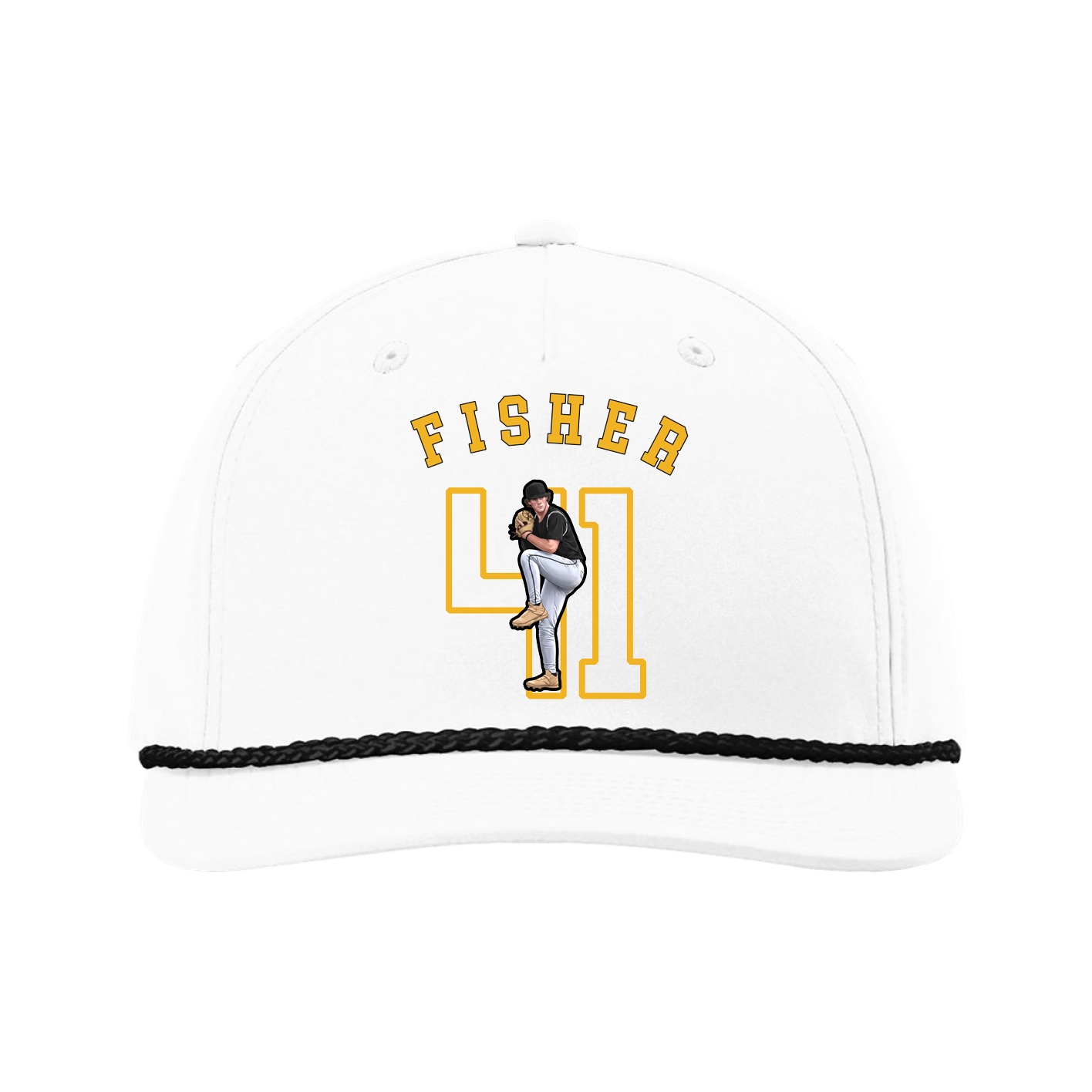 Five-Panel Classic Rope Cap — Shirsey Arch in White