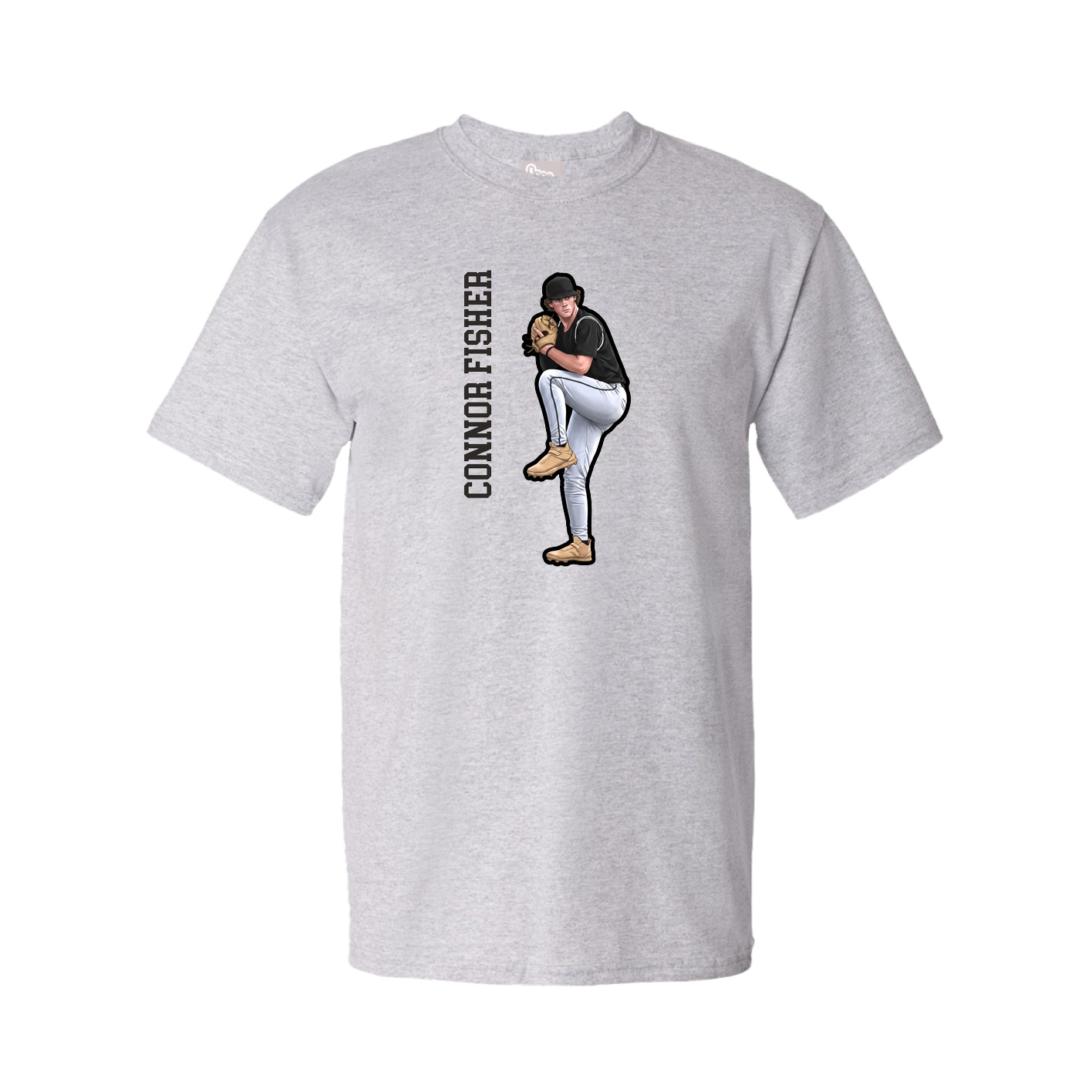 Tee — Name Vertical in Grey