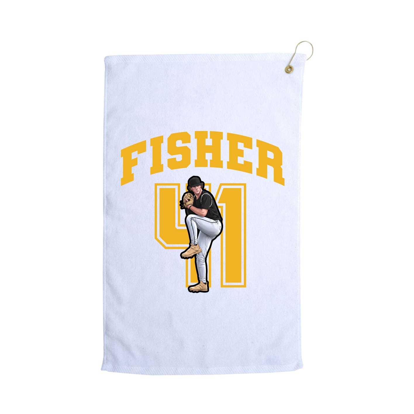 Golf Towel — Number in White