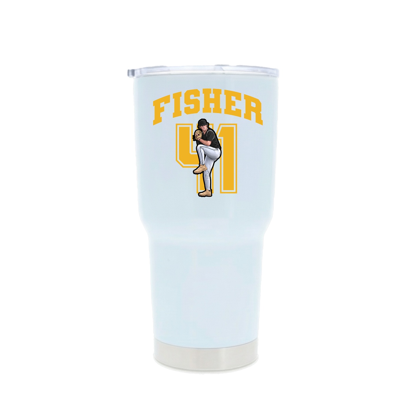 30oz Stainless Steel Tumbler — Number in White