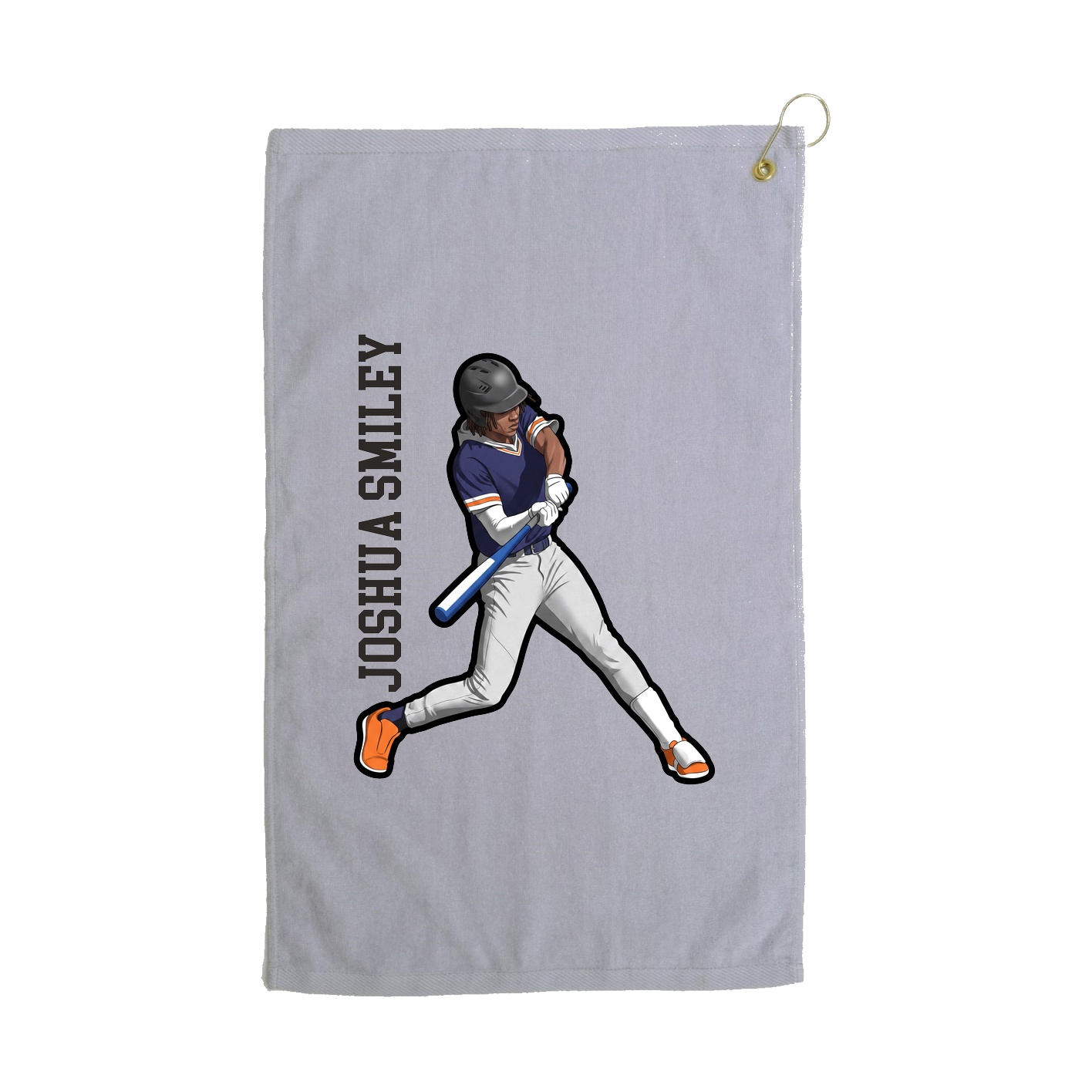 Golf Towel — Name Vertical in Grey