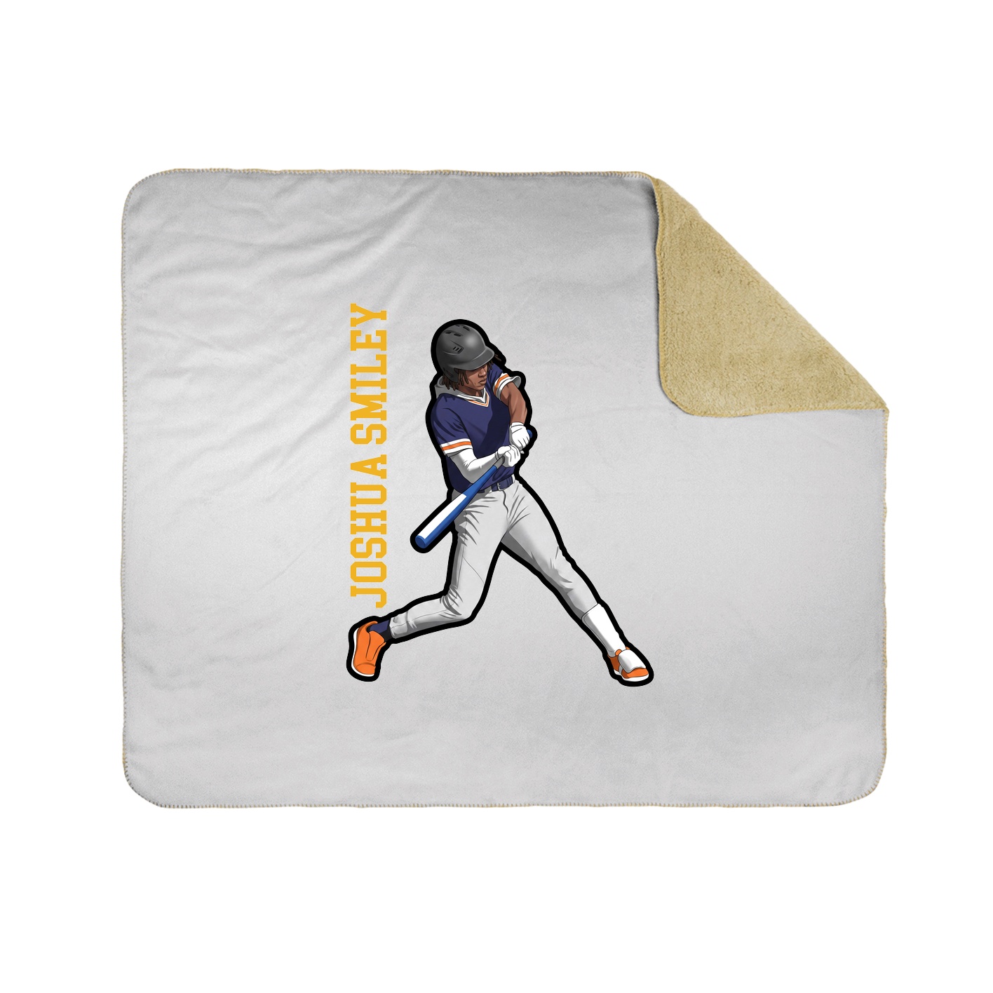 Throw Blanket — Name Vertical in White