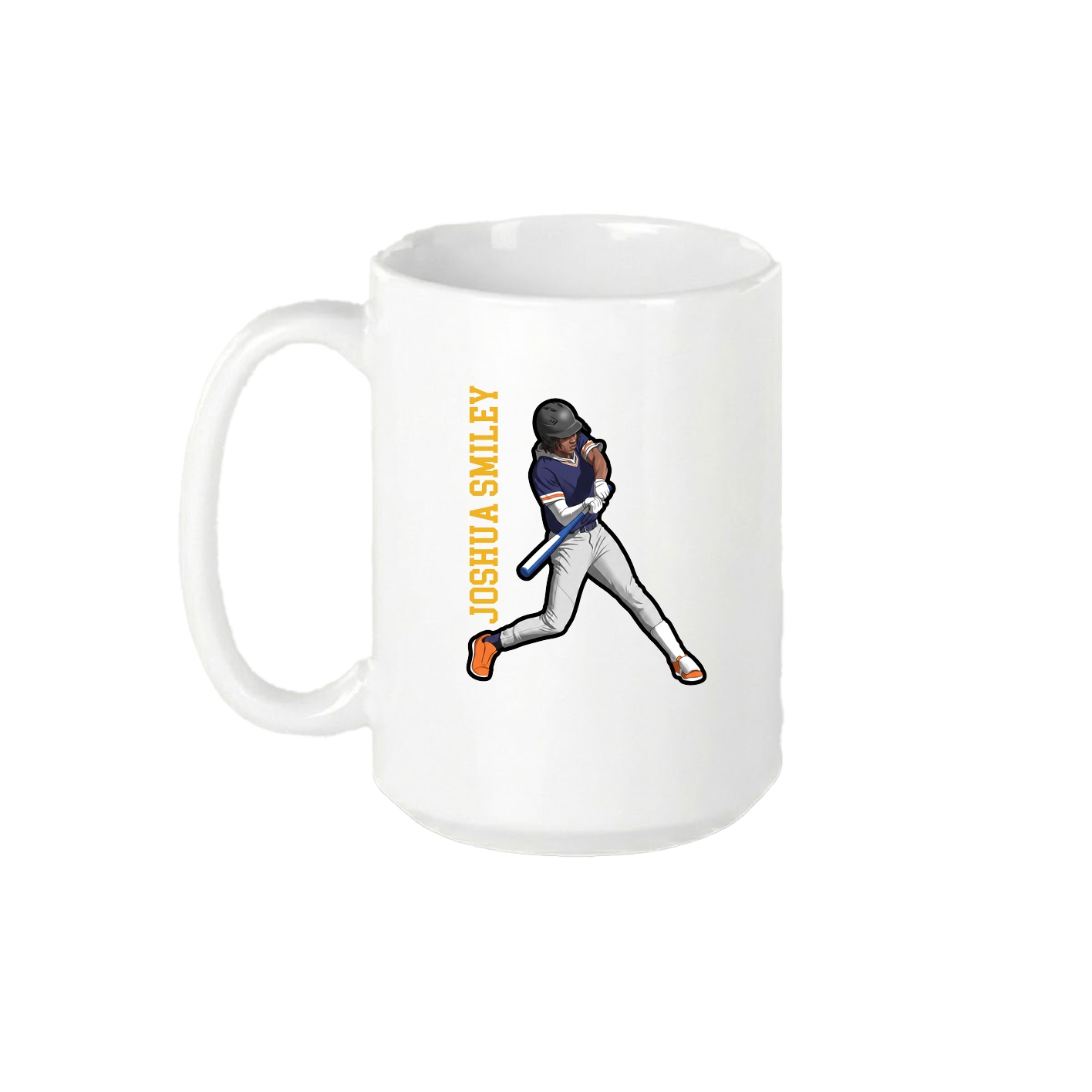 15oz Coffee Mug — Name Vertical in White