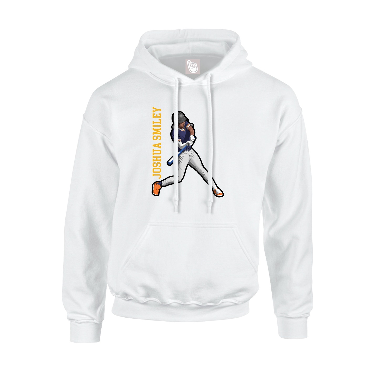 Youth Hoodie — Name Vertical in White