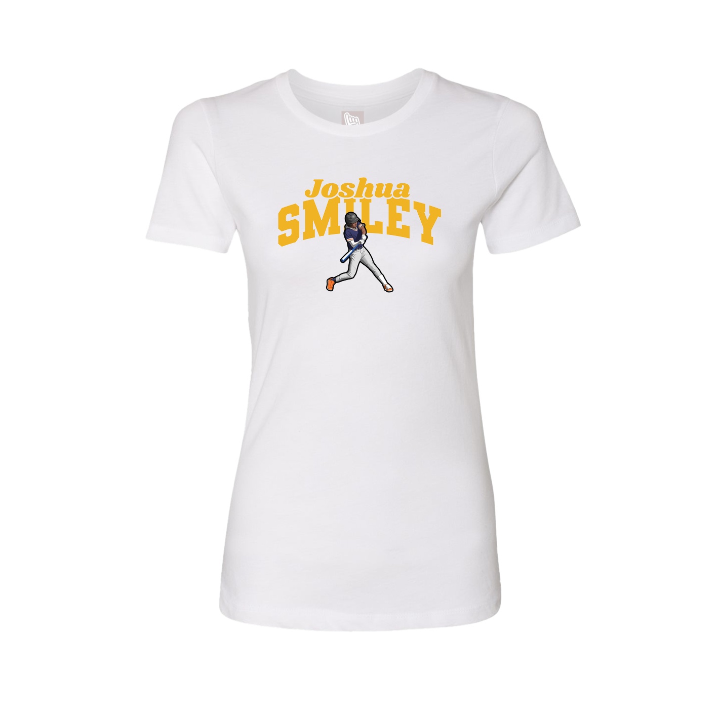 Fitted Women's Tee — Signature Arch in White