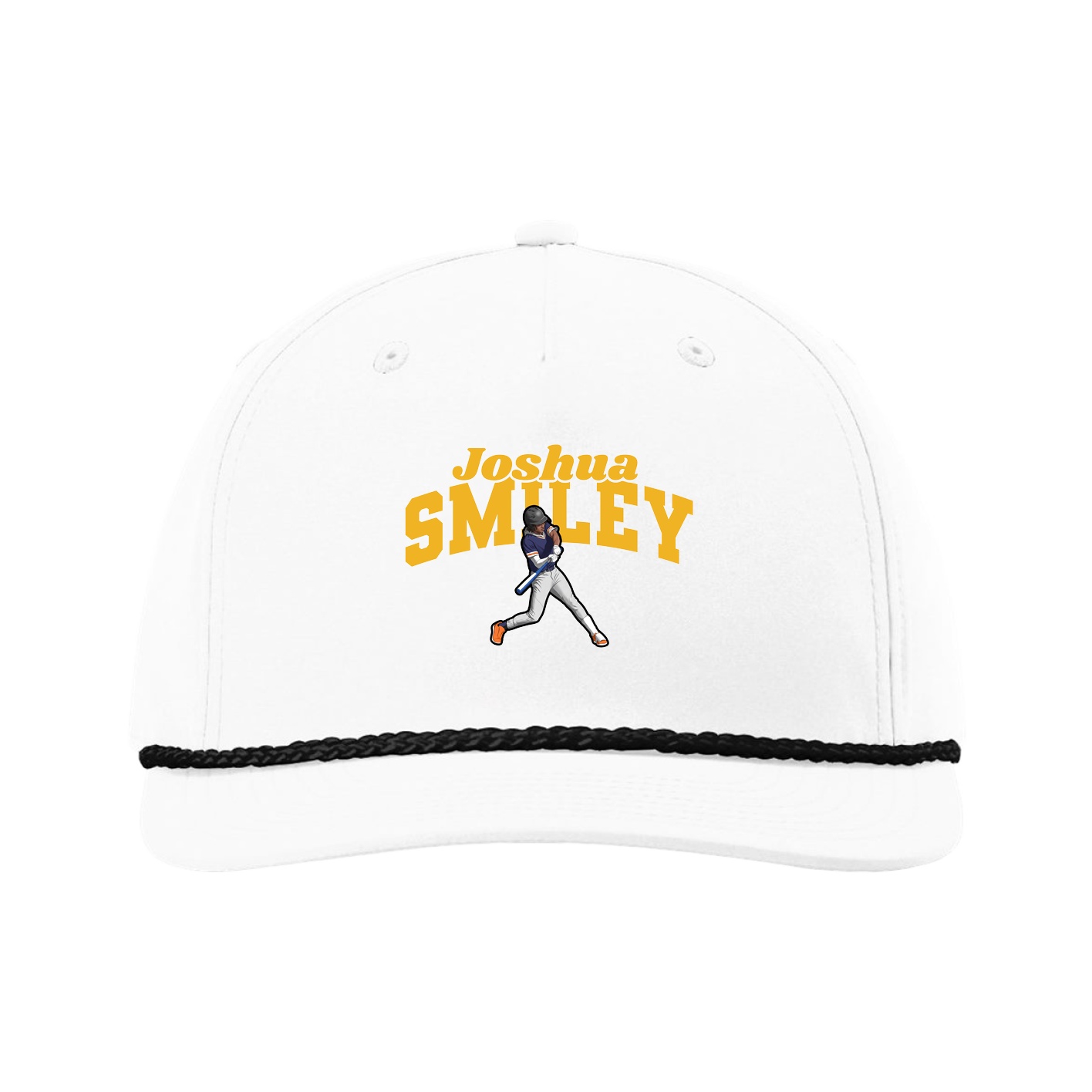 Five-Panel Classic Rope Cap — Signature Arch in White