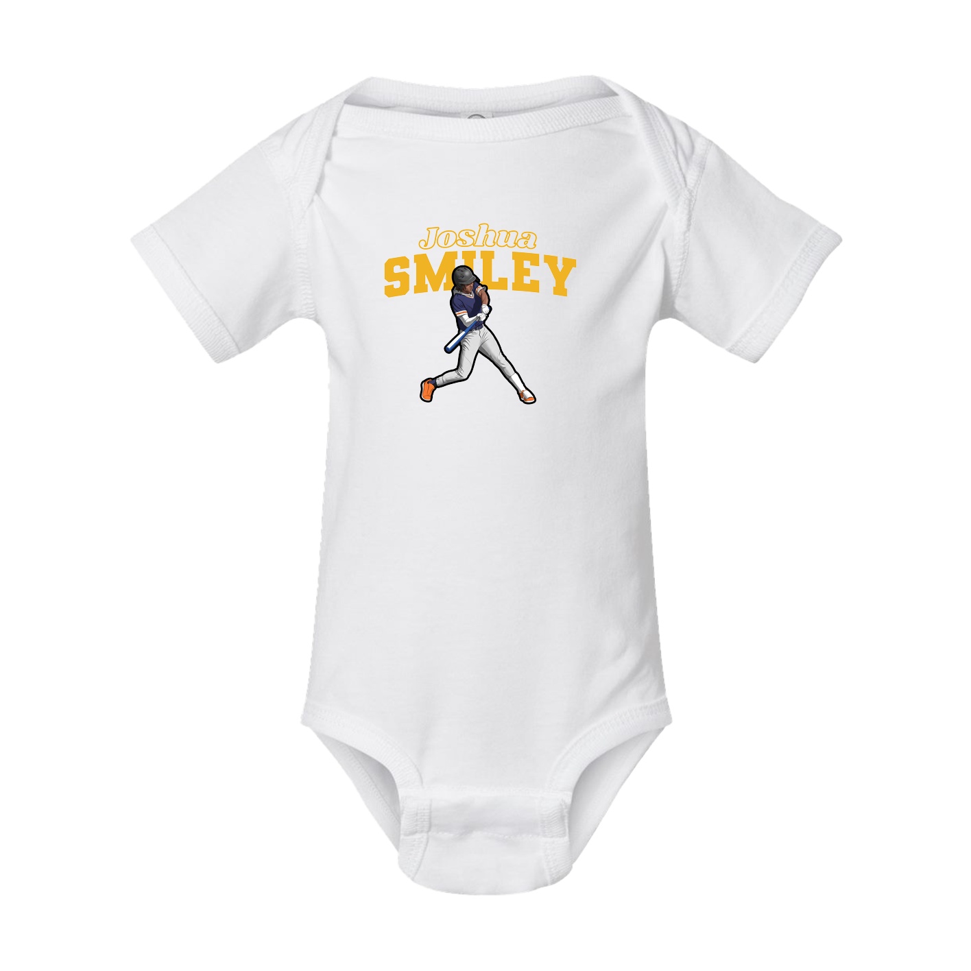 Baby Onesie — Name Arch in White