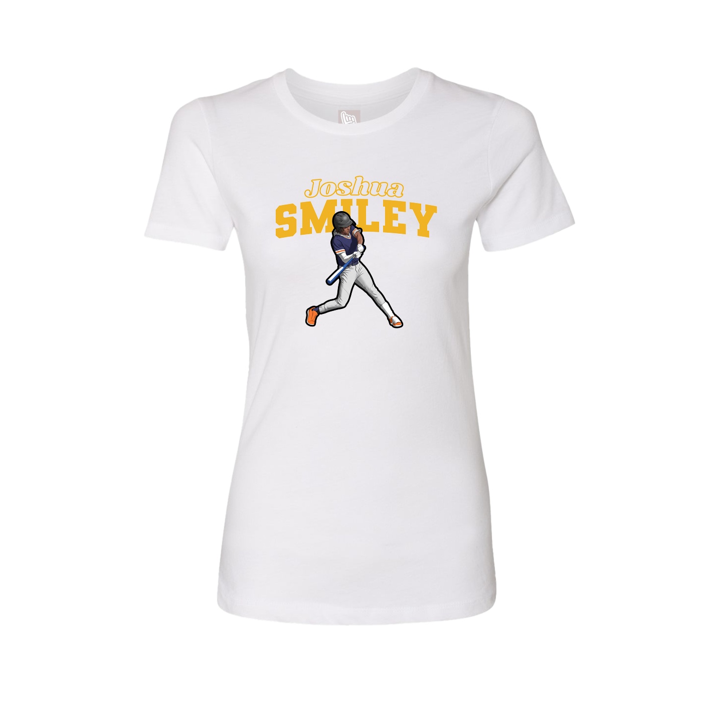 Fitted Women's Tee — Name Arch in White