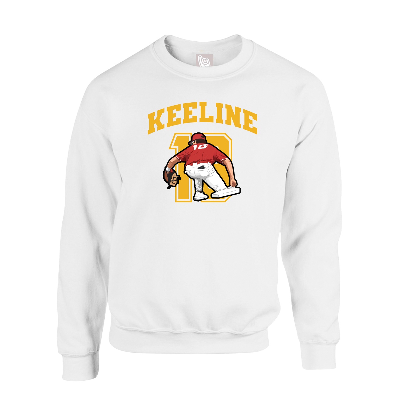 Fleece Crew — Number in White