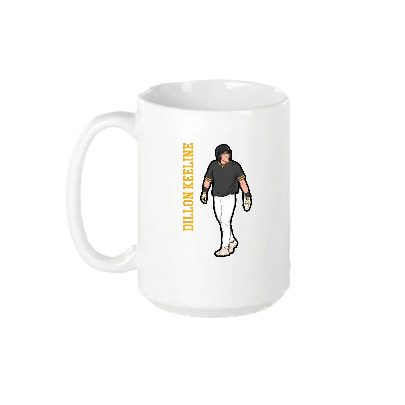 15oz Coffee Mug — Name Vertical in White