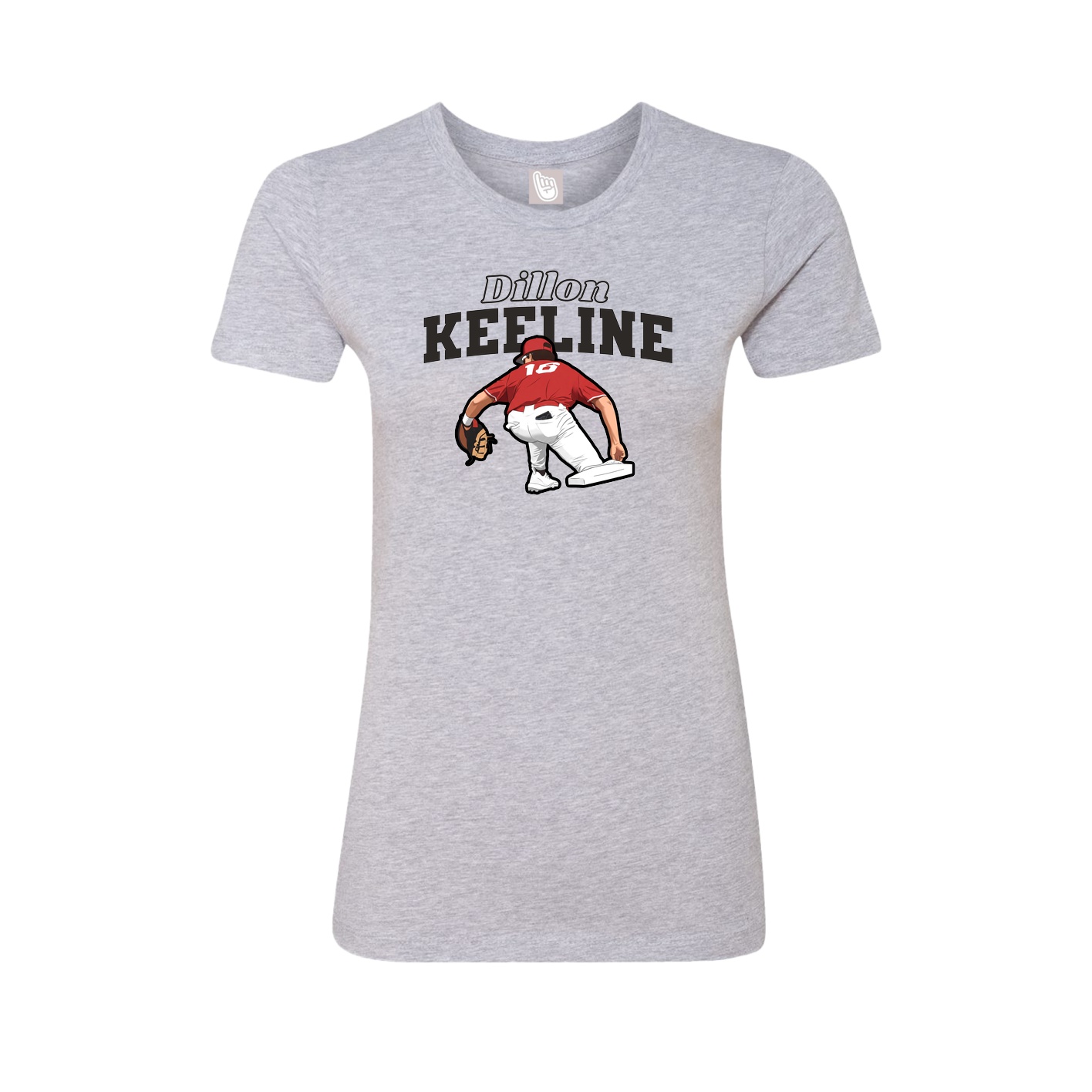 Fitted Women's Tee — Name Arch in Grey