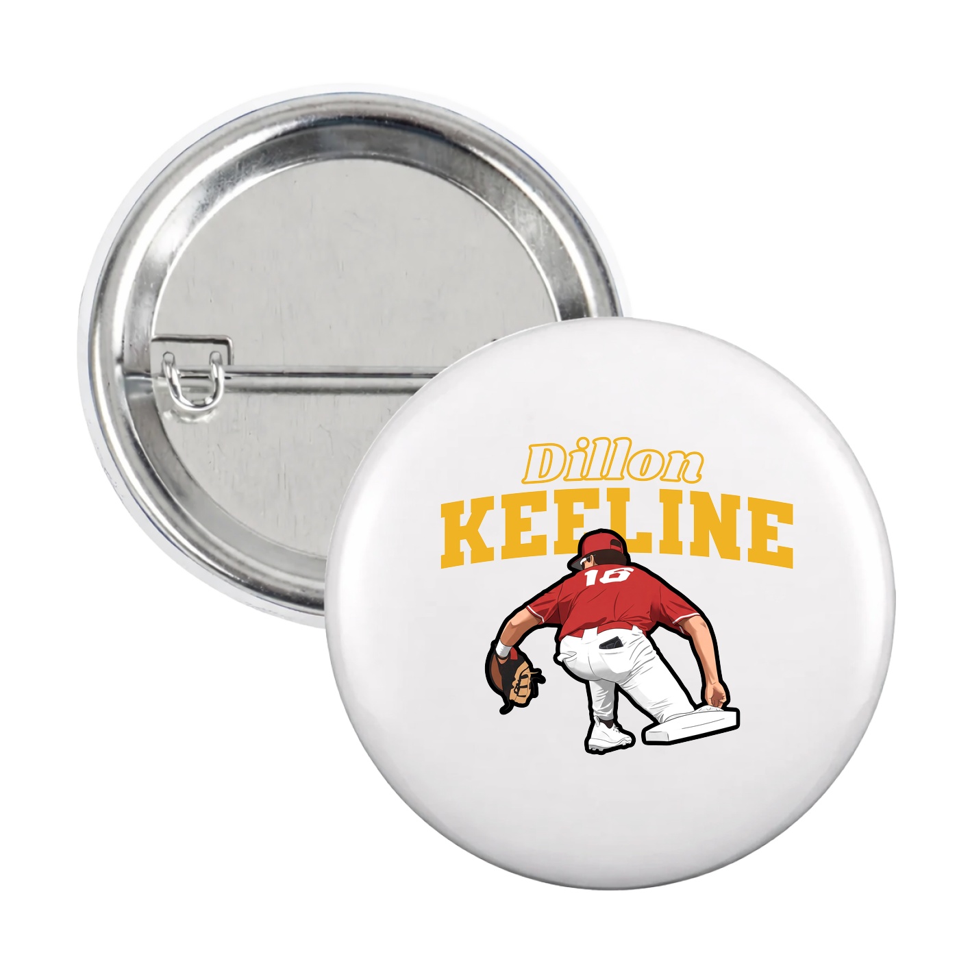 Game Day Button — Name Arch in White