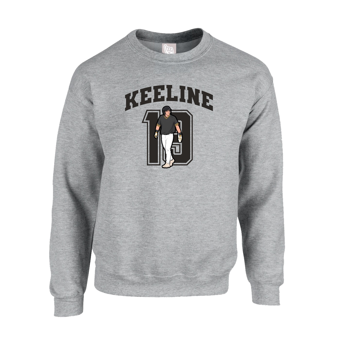 Fleece Crew — Number in Grey