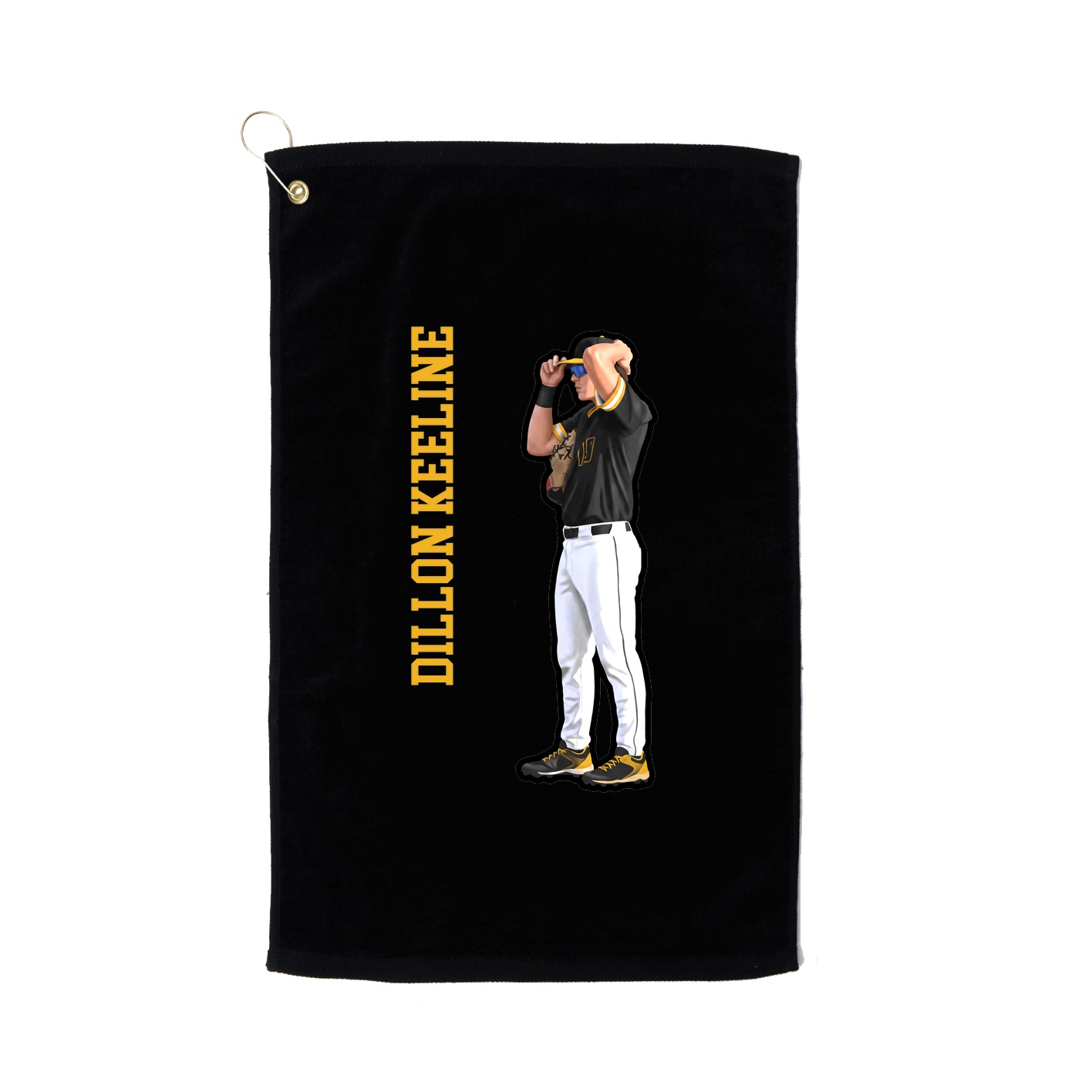 Golf Towel — Name Vertical in Black