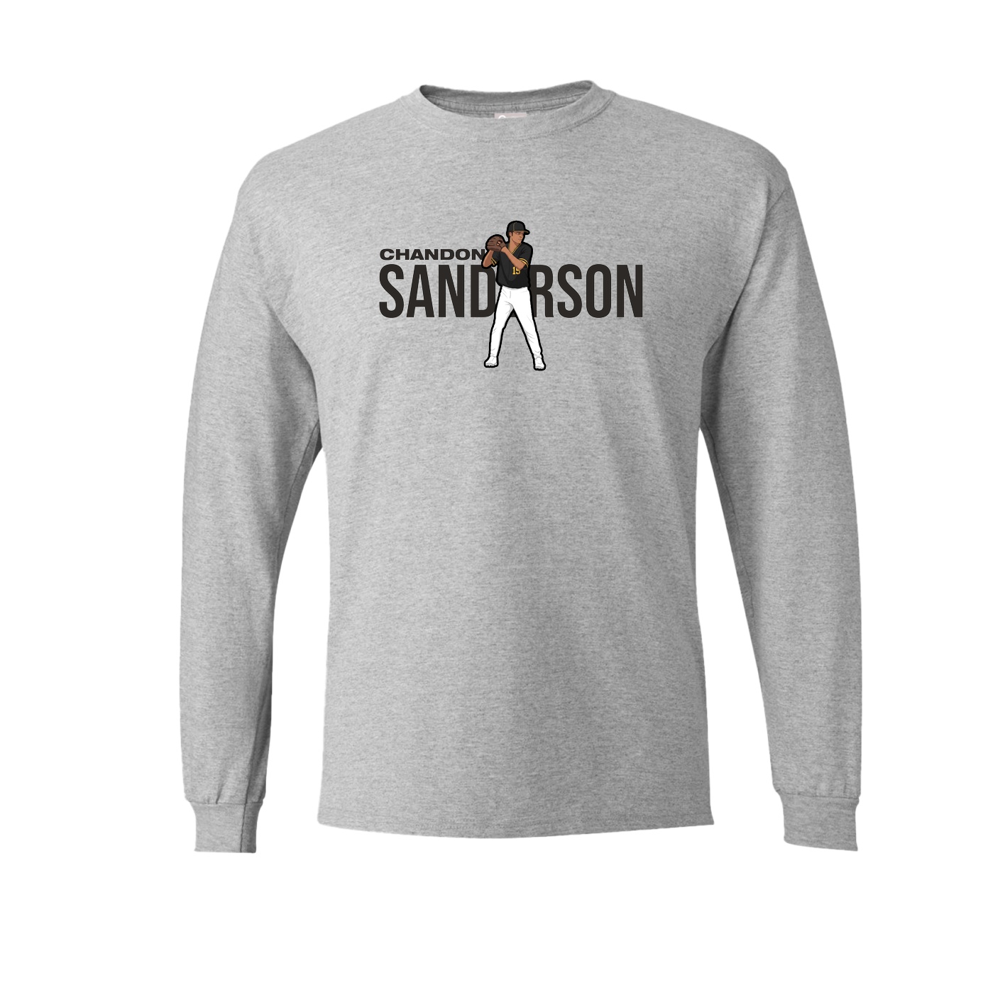 Long Sleeve Tee — Player Name in Grey