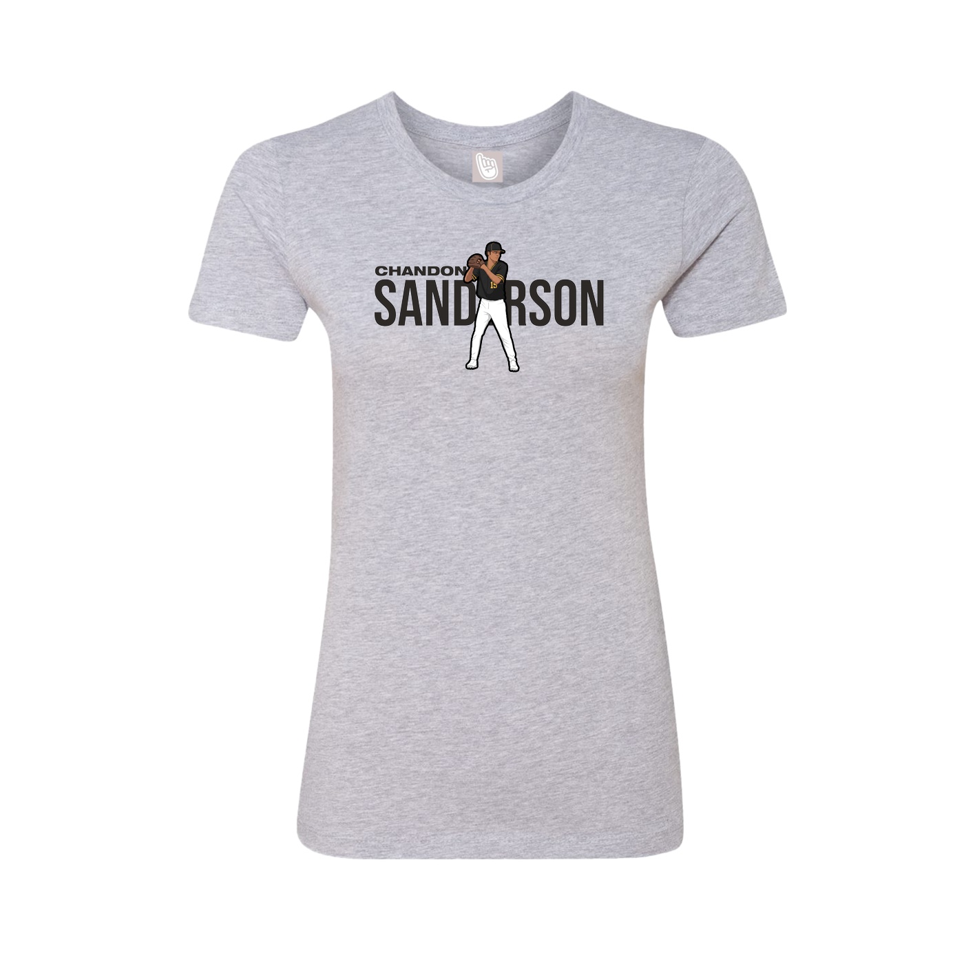 Fitted Women's Tee — Player Name in Grey