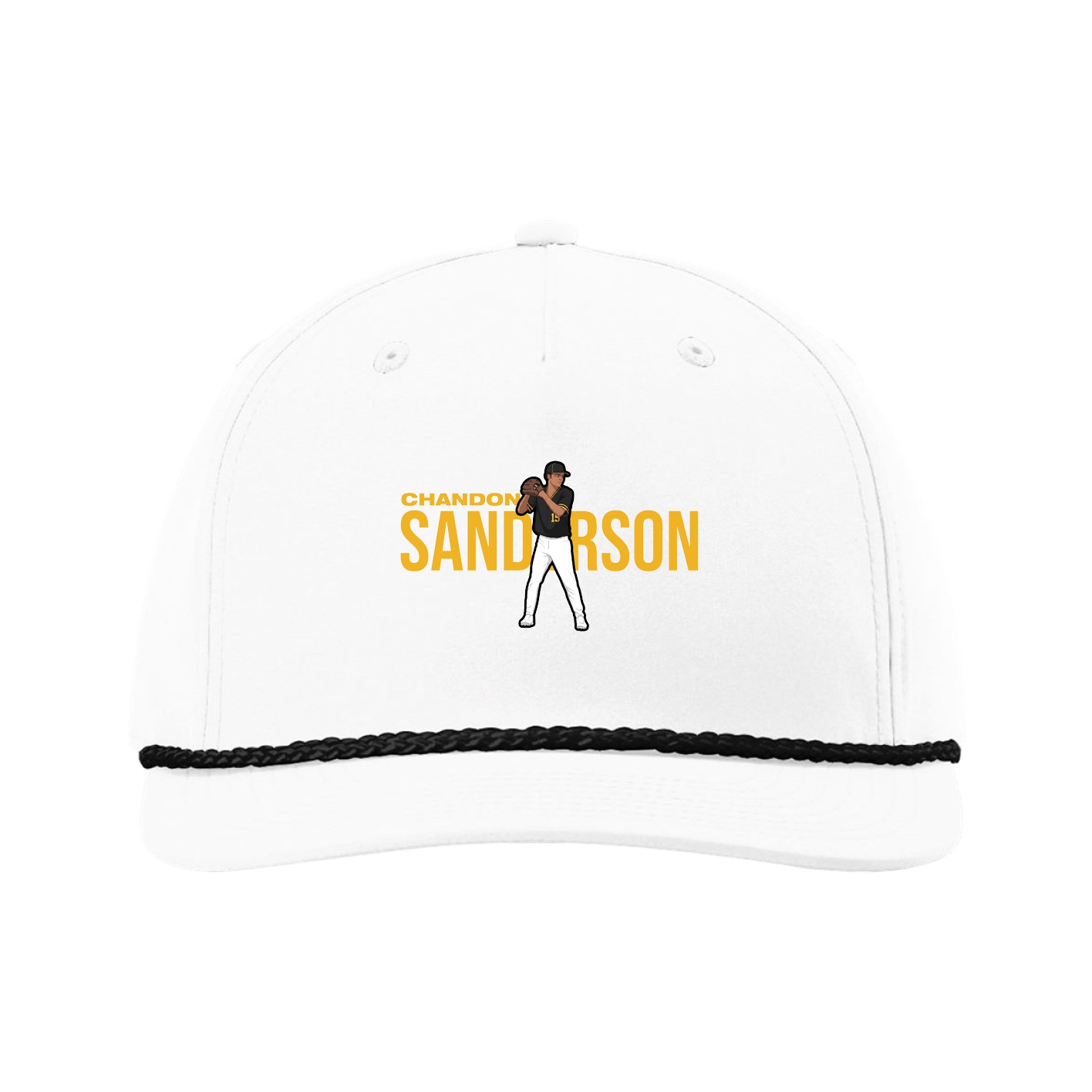 Five-Panel Classic Rope Cap — Player Name in White