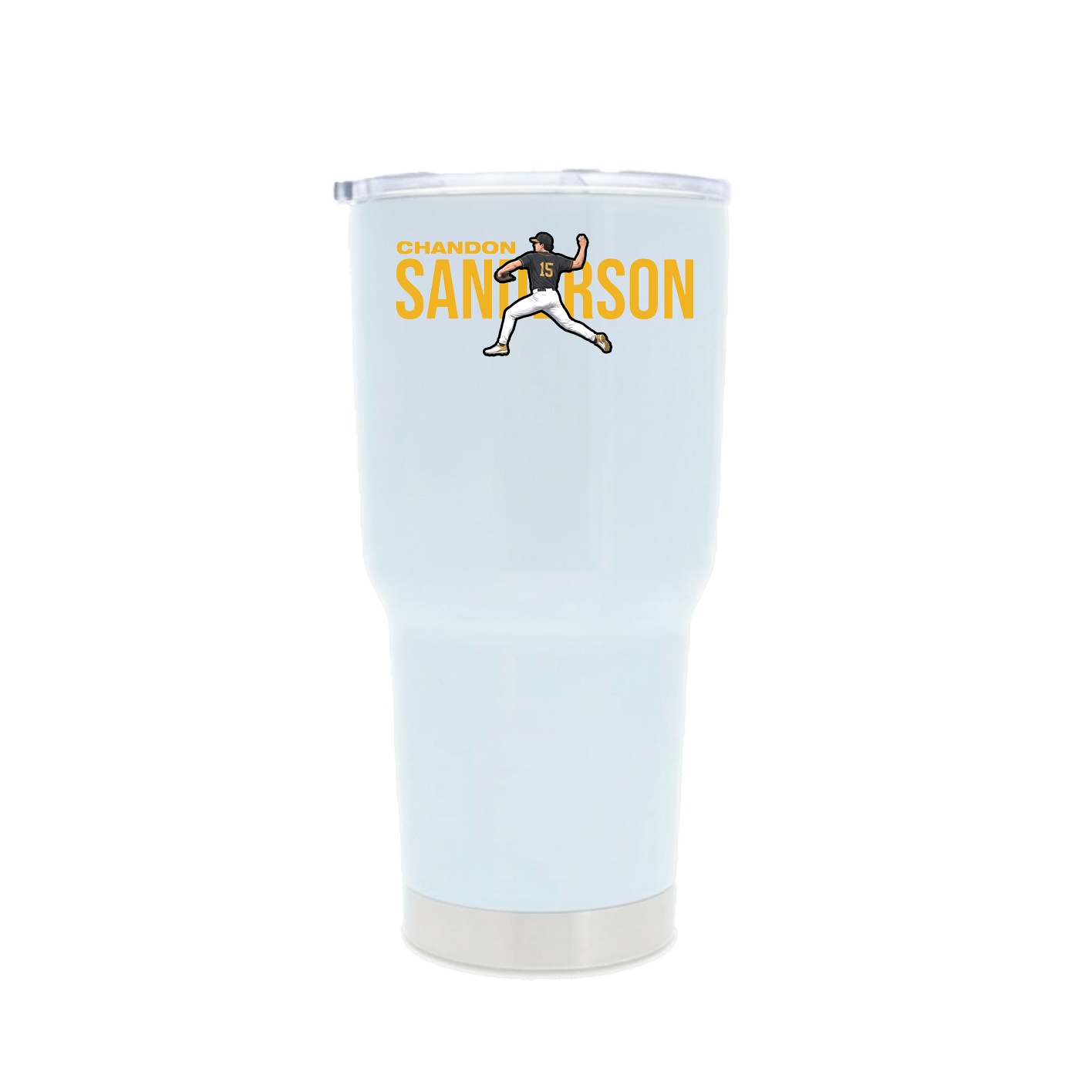 30oz Stainless Steel Tumbler — Player Name in White