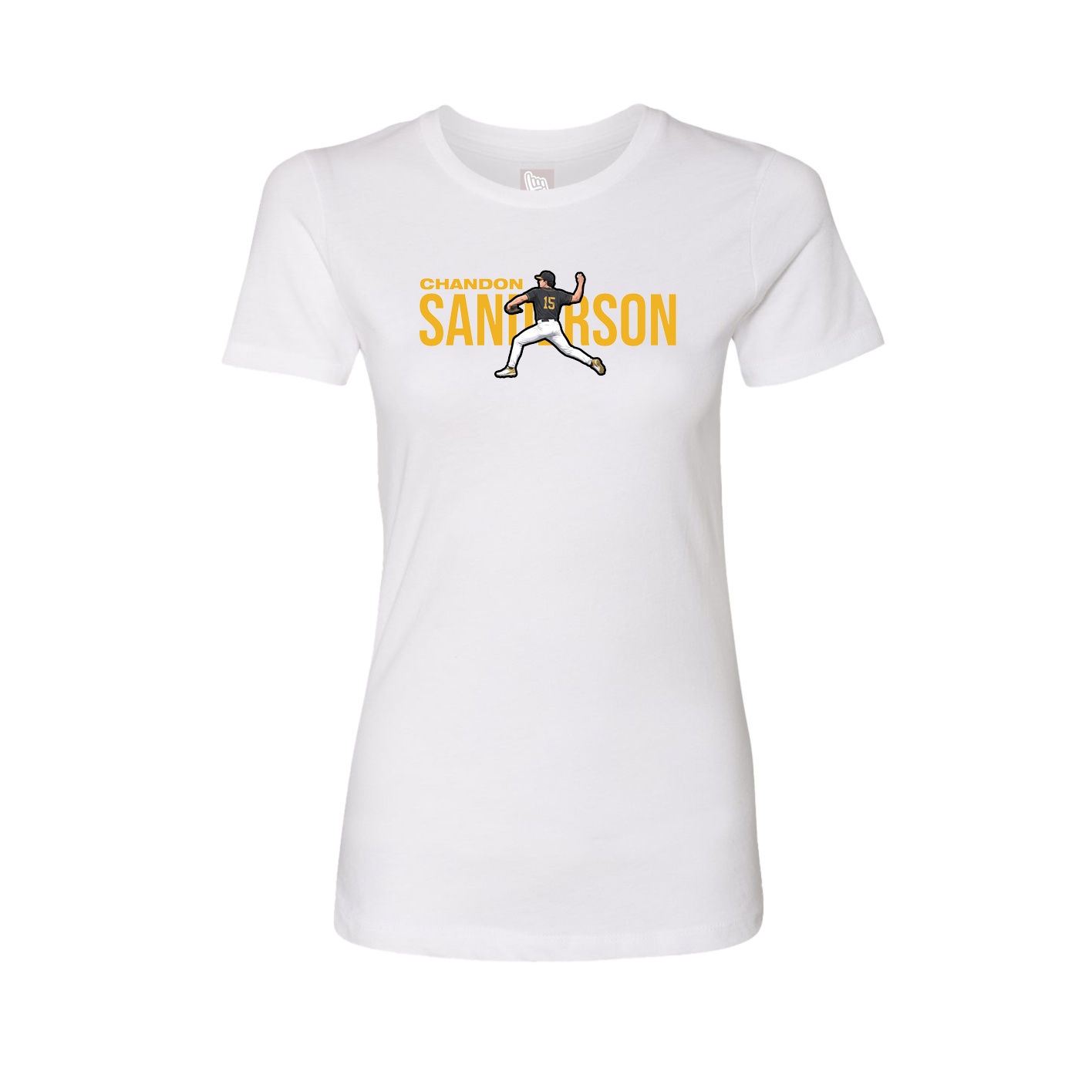 Fitted Women's Tee — Player Name in White