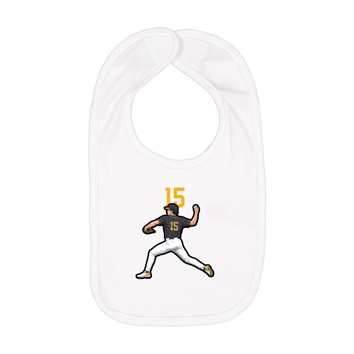 Infant Bib — Number Top in White