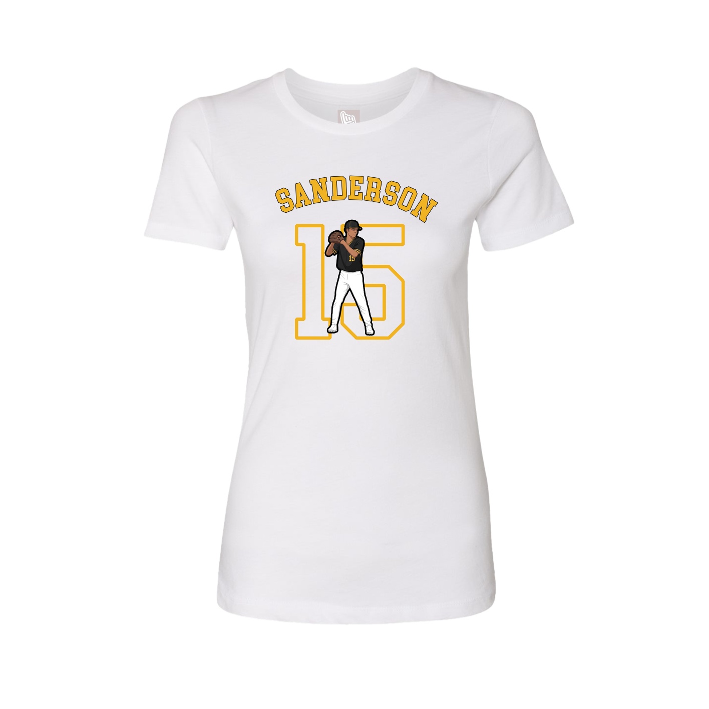 Fitted Women's Tee — Shirsey Arch in White